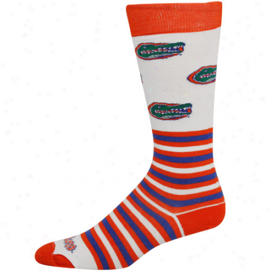 Florida Gators White Striped Logo Pipe Socks