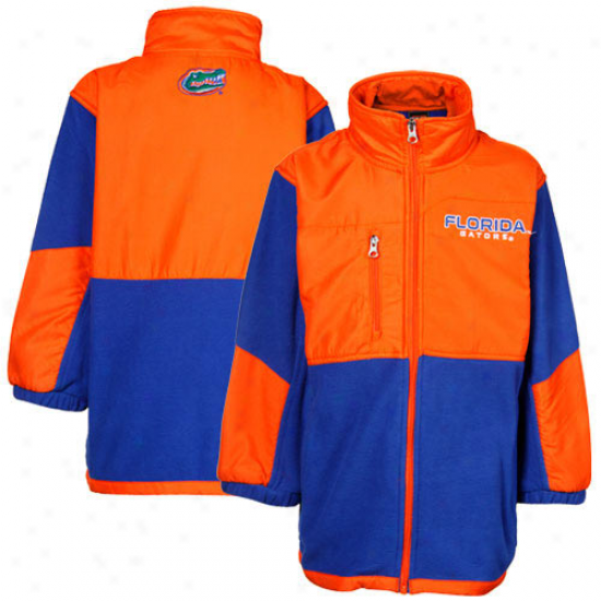 Florida Gators Youth Royal Blue-orange Polar Full Zip Clip Jacket