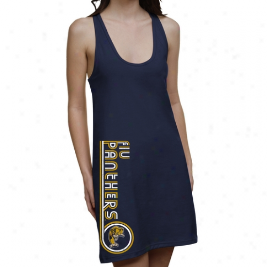 Florida International Golden Panthers Ladies Retro Junior's Racerback Dress - Navy Blue