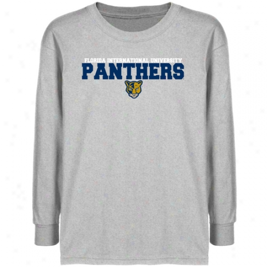 Florida International Golden Panthers Youth Ash University Name Long Sleeve T-shirt