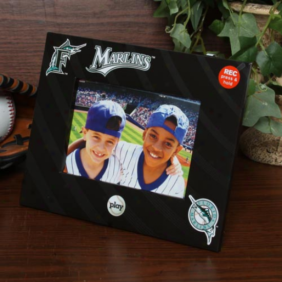 Florida Marlins 4'' X 6' Black Talking Picture Fabricate