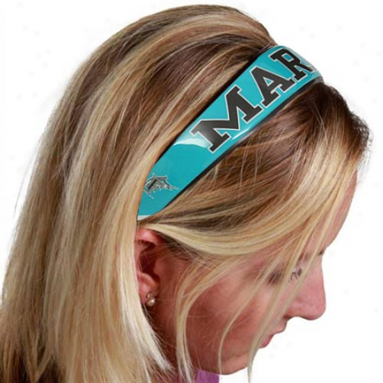 Florida Marlins Ladies Teal Large Domed Headband