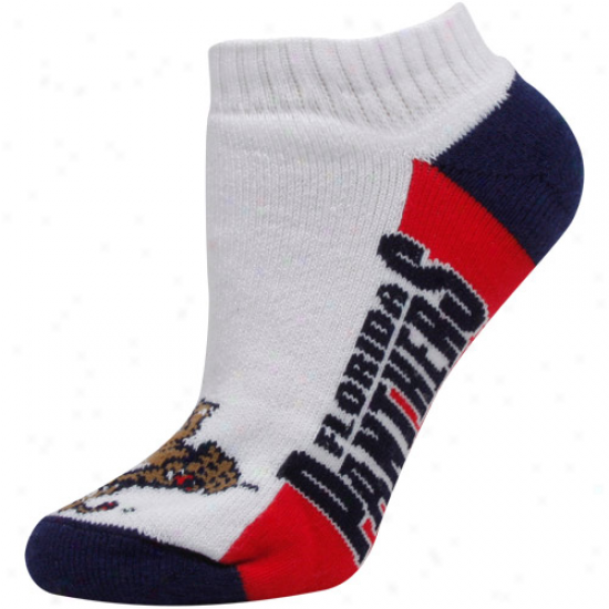 Florida Panthers Womens Color Block Ankle Socks - White