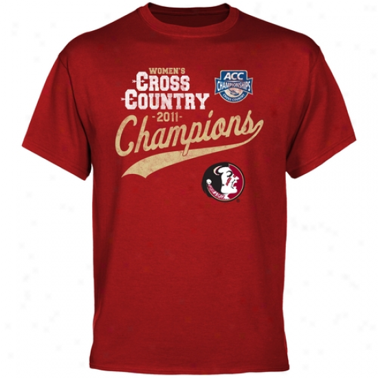 Florid State Seminoles 2011 Acc Women's Cross Country Champions T-shirt - Garnet