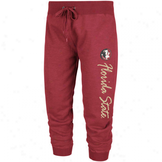 Florida State Seminoles (fsu) Ladies Garnet Balance Fleece Slub Capri Pwnts