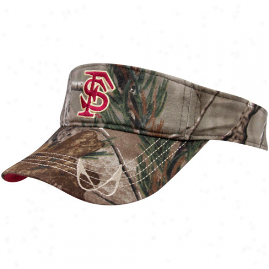 Florida State Seminoles (fsu) Realtree Camo-garnet Uform Reversible Adjustable Visor