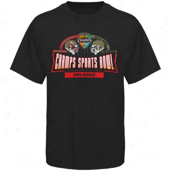 Florida State Semunoles (fsu) Vs. Notre Dame Foghting Irish 2011 Champs Sports Bowl Bound T-shirt - Black