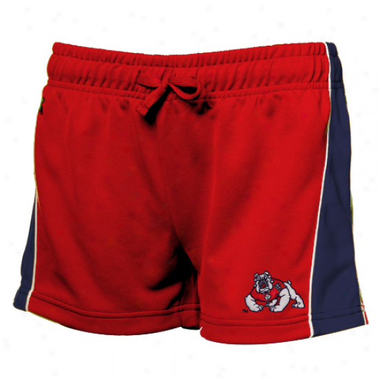 Fresno State Bulldogs  Ladies Red Colt Workout Shorts