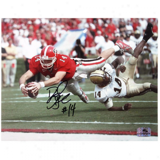 Georgia Bulldogs #14 David Greene Autographed 8'' X 10'' Landscape Photograph