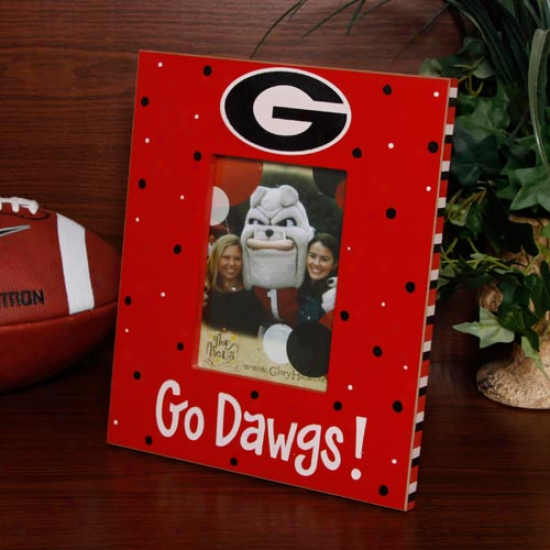 Georgia Bulldogs 5'' X 7'' Red Polka Dot Vertical Picture Frame