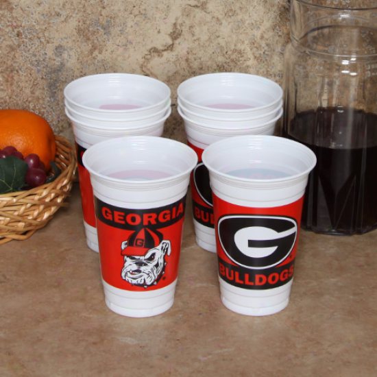 Georgia Bulldogs 8-pack 20oz. Name & Logo Plastic Cups