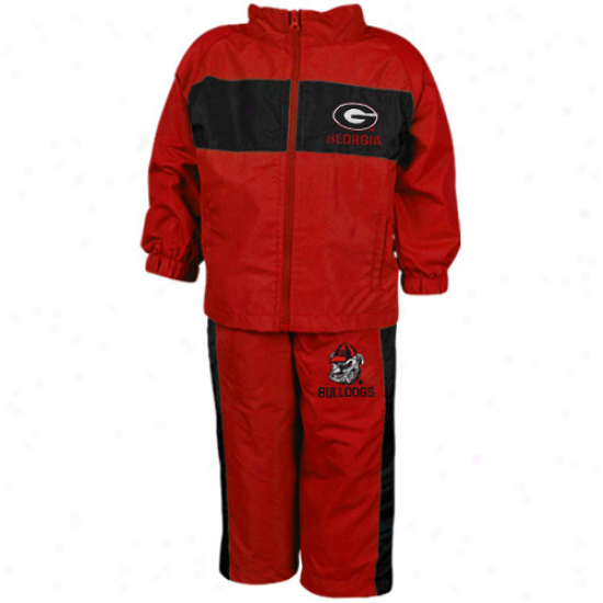 Georgia Bulldogs Infant Red Playbook Full Zip Jacket & PantsS et