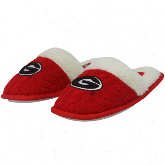 Georgia Bulldogs Ladies Red Sweater Slippers