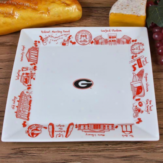 Georgi Bulldogs Large Square Platter