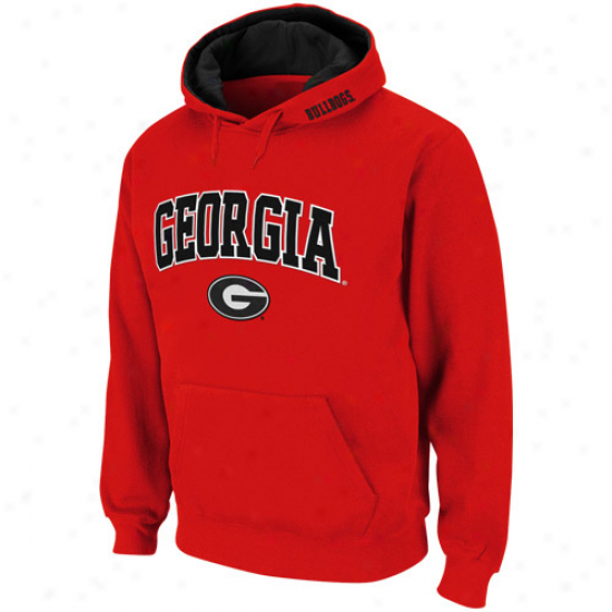 Georgia Bulldogs Red Classic Twill Ii Pullkver Hoodie Sweatshirt