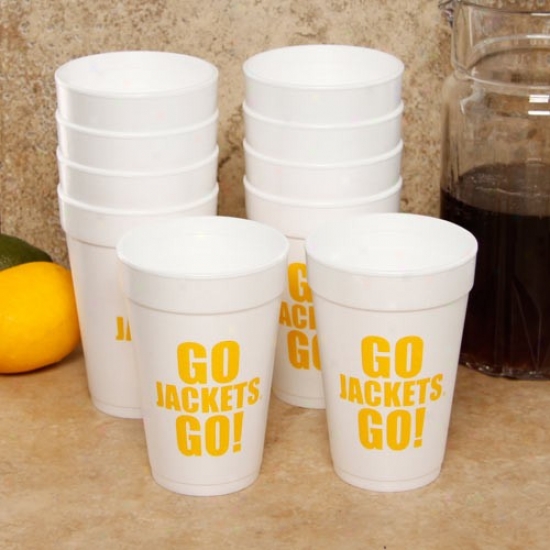 Georgia Tech Yellow Jackets 10-pack 16oz. Team Slogan Foam Cups