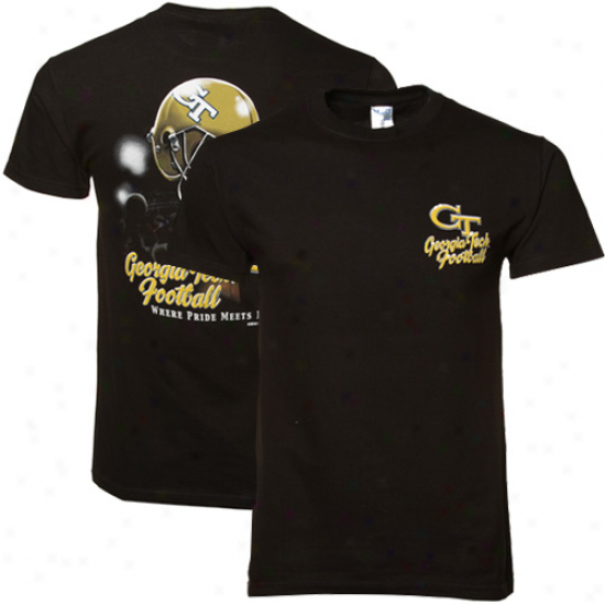 Georgia Tech Yellow Jackets Black Helmet In Air T-shirt