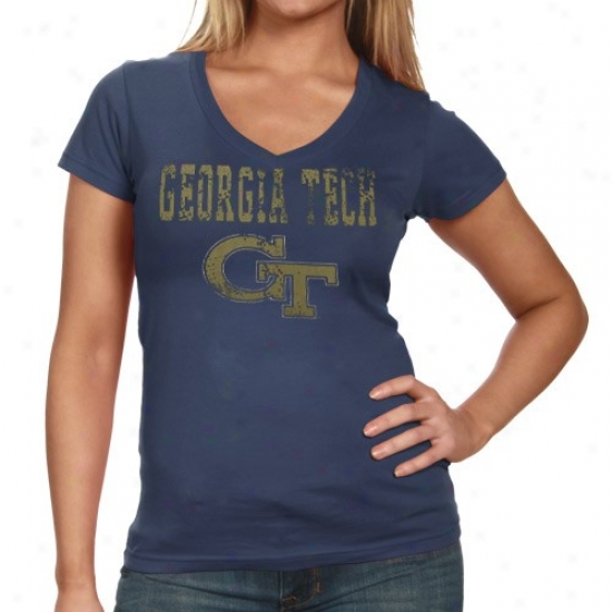 Georgia Tech Yellow Jackets Ladies Navy Azure Shake T-shirt