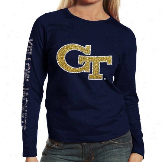 Georgia Tech Yellow Jackets Ladies Navy Blue Taylor Long Sleeve T-shirt