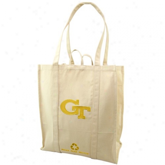 Georgia Tech Yellow Jackets Natural Resuable Organic Tote Bag