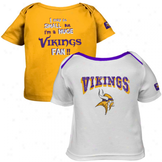 Gerber Minnesota Vikings Infant White-gold 2-pack Big Fan T-shirt Set