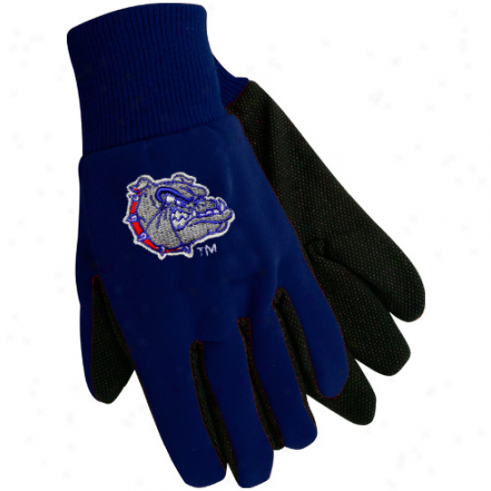 Gonzaga Bulldogs Navy Blue Team Work Utility Gloves