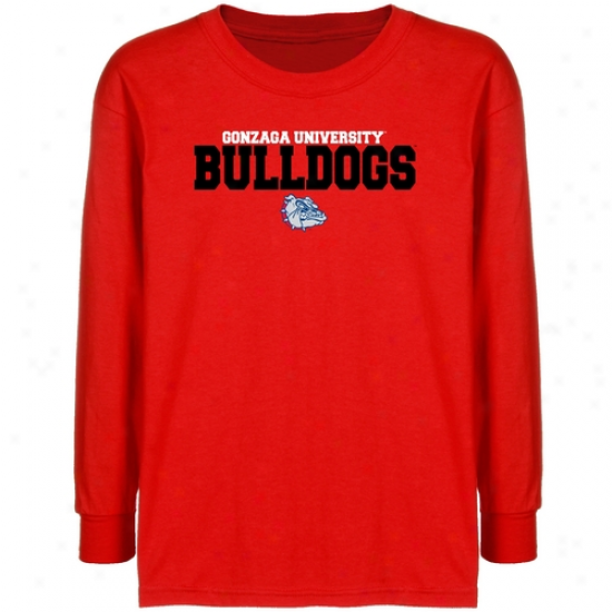 Gonzaga Bulldogs Youth Red University Name Long Sleeve T-shirt