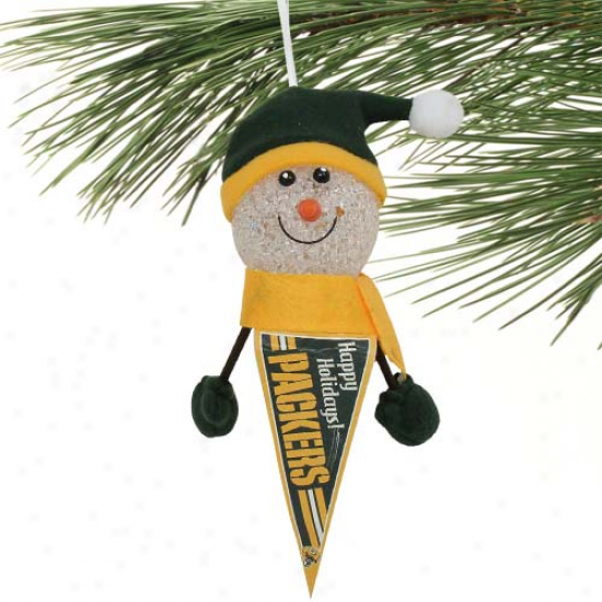 Green Bay Packers 5'' Light-up Snowman PennantO rnament