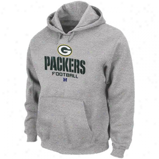 Green Bay Packers Ash Critical Victory V Pullove rHoodie Sweatshirt