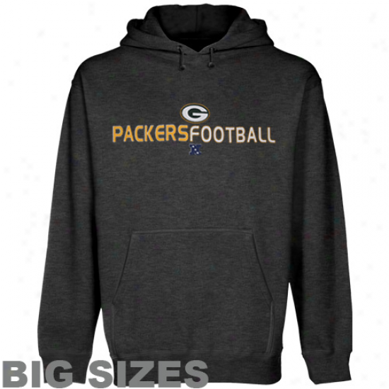 Green Check Packers Charcoal Goaler Big Sizes Pullover Hoodie Sweatshirt