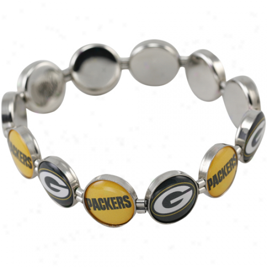 Green Bay Packers Enamel Charm Beaded Bracelet