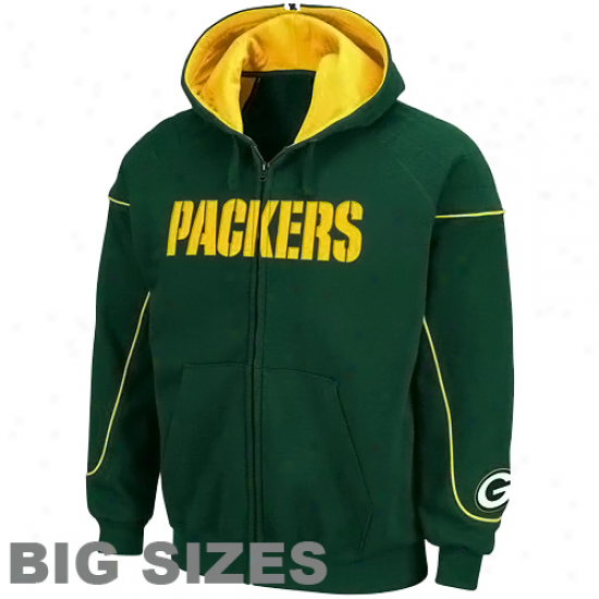 Greeb Bay Packers Green Overtime Victory Full Zip Big Sizes Hoody Sweatshirt