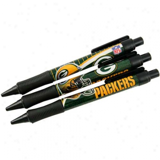 Green Bay Packers Sof Grip 3-pack Pen Set