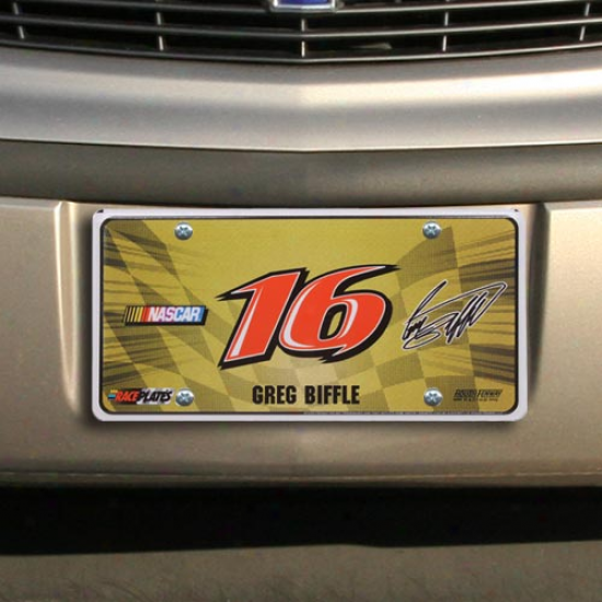 Greg Biffle Checkered Flag License Plate