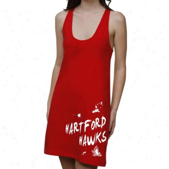 Hartford Hawks Ladies Paint Strokes Junior's Racerback Adjust - Red