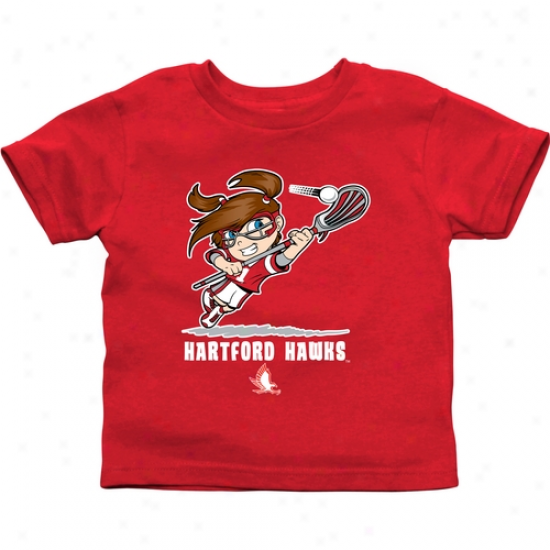 Hartford Hawks Toddler Girls Lacrosse T-shirt - Red