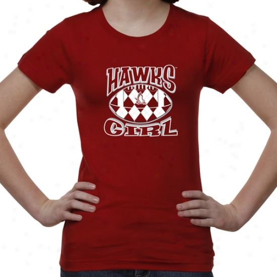 Hartford Hawks Youth Argyle Girl T-shirt - Red