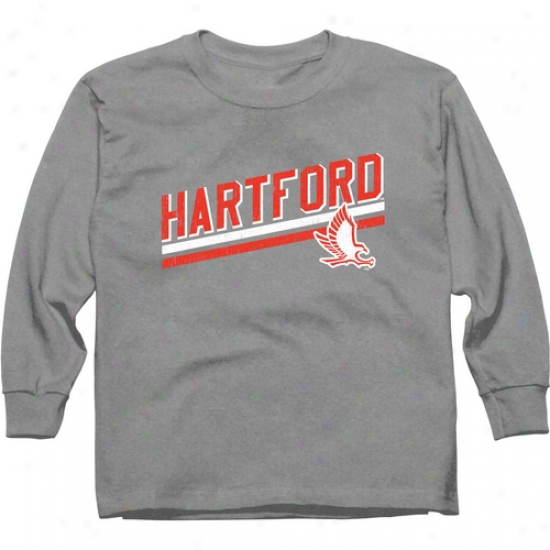 Hartford Hawks Youth Rising Bar Long Sleeve T-shirt - Ash