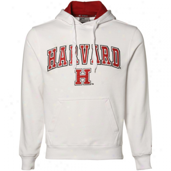 Harvard Crimson White Automatic Pullover Hoody Sweatshirt