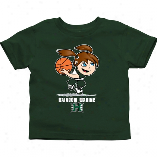 Hawaii Warriors Toddler Girls Basketball T-shirt - Green