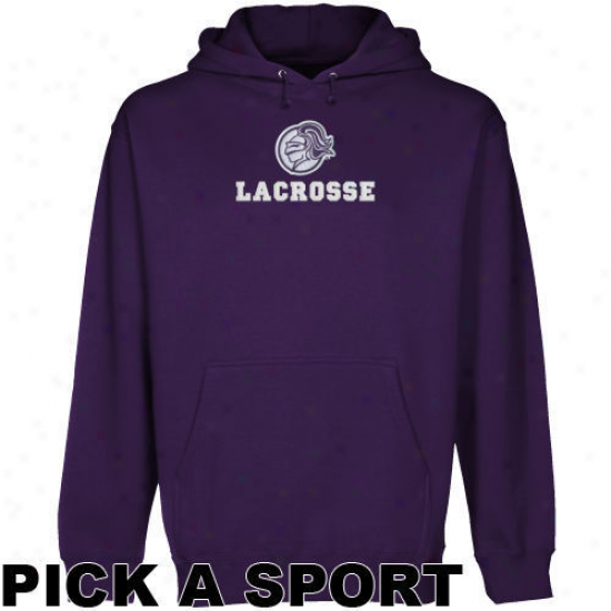 Holy Cross Crusaders Purple Custom Sport Logo Applique Midweight Pullover Hoody