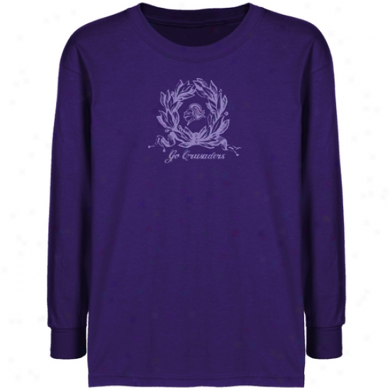 Holy Cross Crusaders Youth Purple Wreath T-shirt