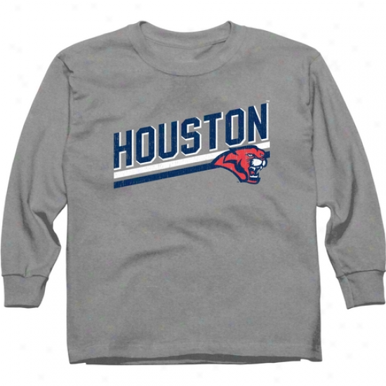 Houston Cougars Youth Rising Bar Long Sleeve T-shirt - Ash