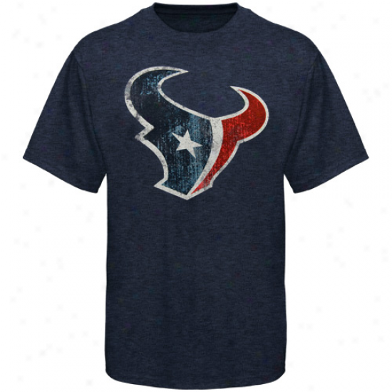 Houston Texans Vintage Logo Iii T-shirt - Navy Blue
