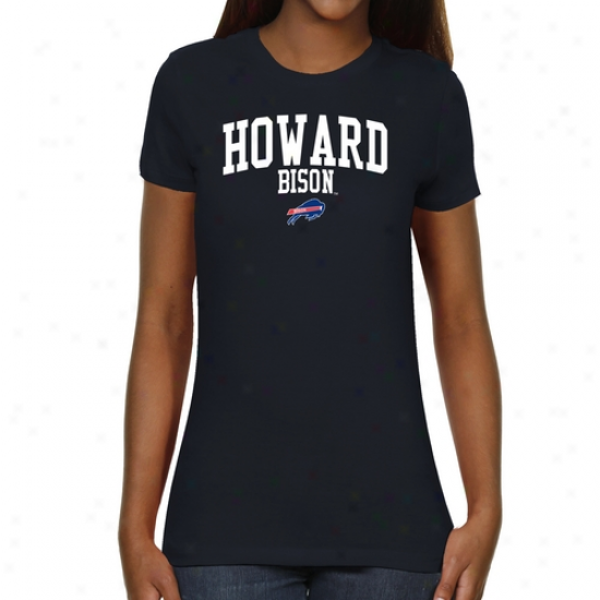 Howard Bison Ladies Team Arch Slim Fit T-shirt - Navh Blue