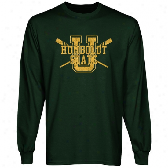 Humboldt State Jacks Crosse Sticks Long Sleeve T-shirt - Green