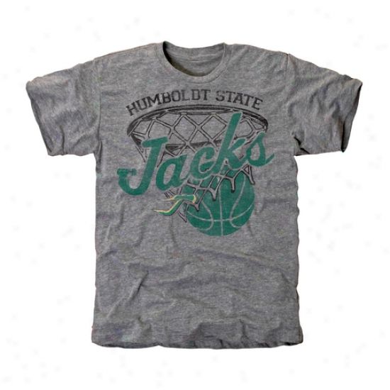 Humboldt State Jackks Hoop Tri-blend T-shirt - Ash