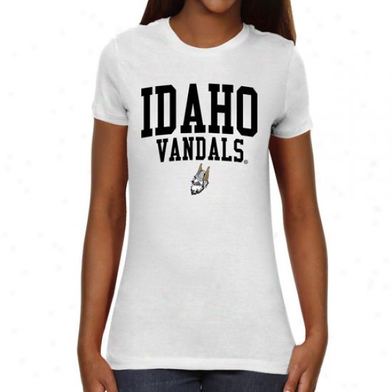 Idaho Vandals Ladies Team Arch Slim Fit T-shirt - Wbite