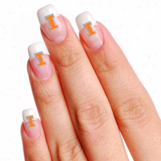 Illinois Contention Illini 16 Mini Temporry Nail Tattoos