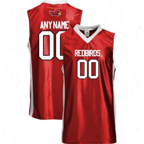 Illinois State Redbirds Personalizrd Replica Baskdtball Jersey - Red